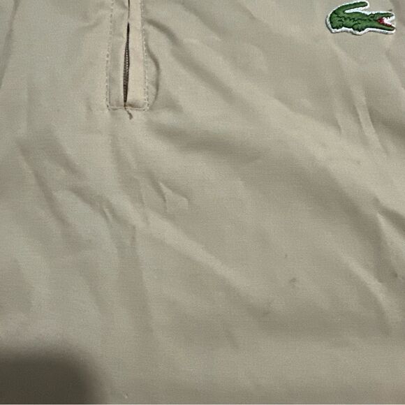 Lacoste Men's Tan bomber Jacket 1/4 zip vintage sz Large - Picture 14 of 15